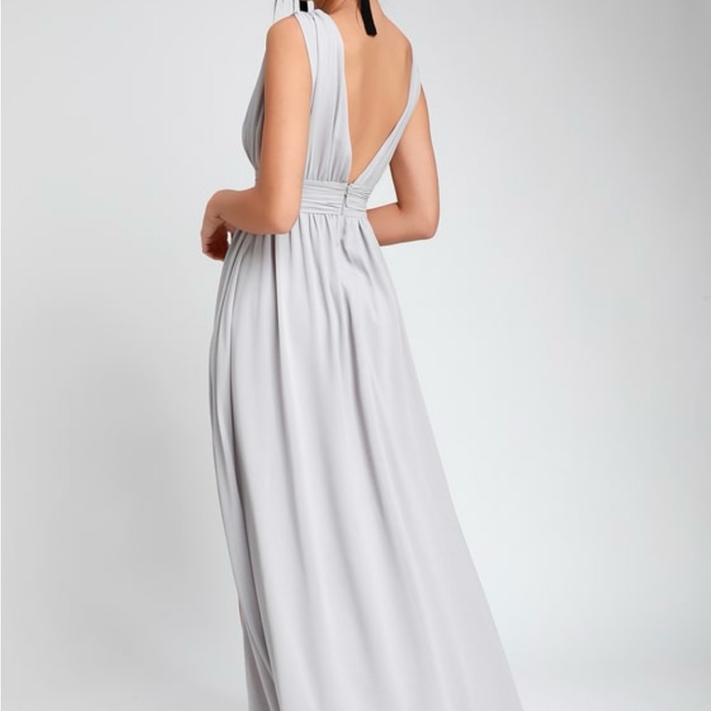 Lulus heavenly hues heather grey dress (worn once as a bridesmaid) size L